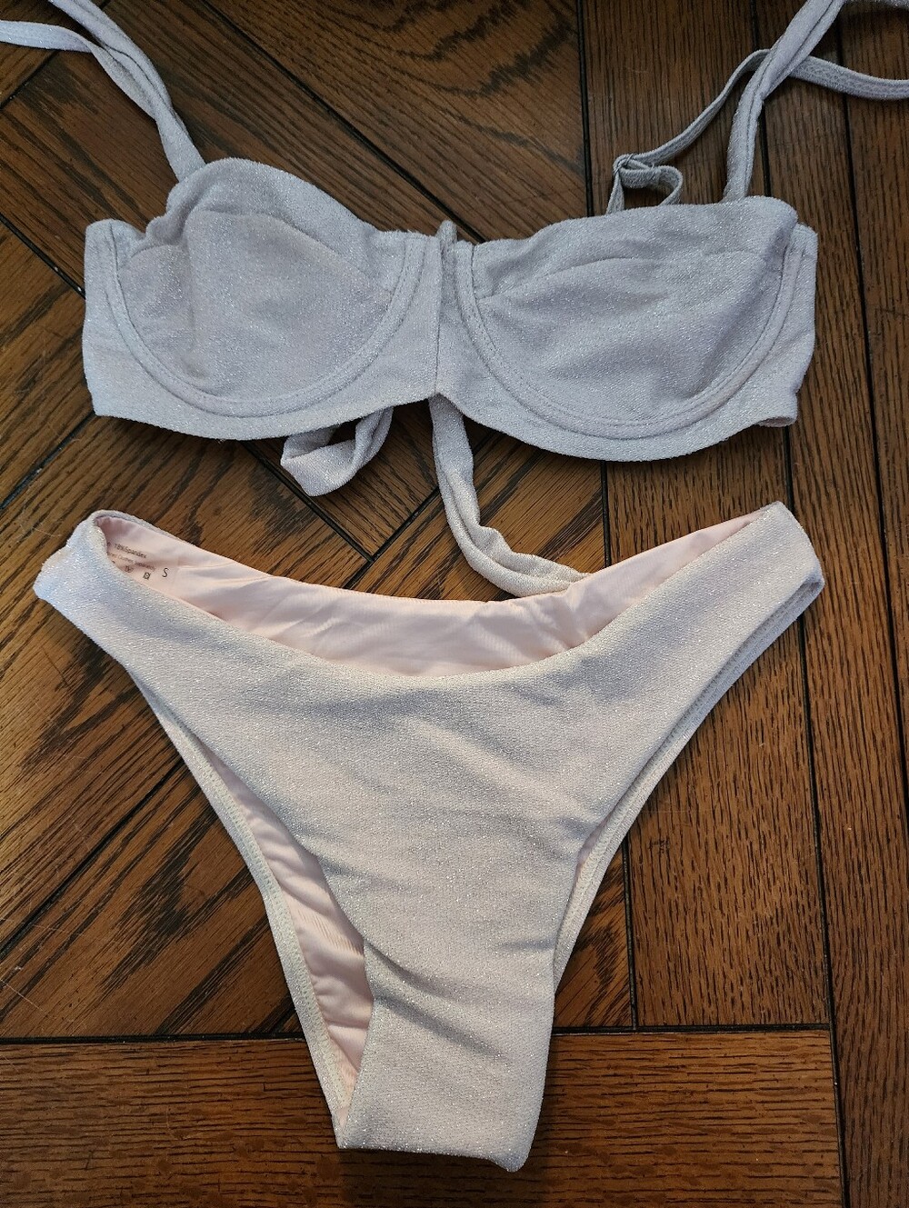 A4: Silver blush balconette wired bikini